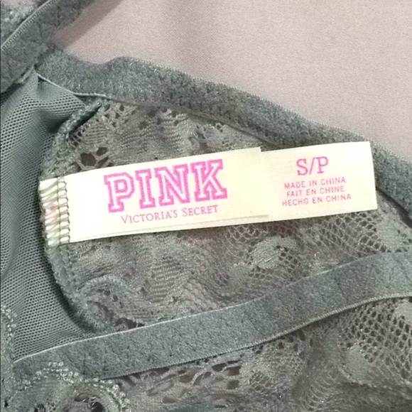 Pink Victoria's Secret grey lace bralette size S/P - Picture 3 of 5